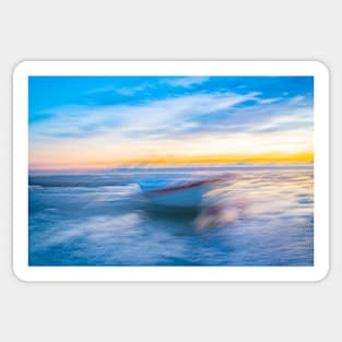 Colorful fun evoking coastal morning light intriguing impressionist style image Sticker